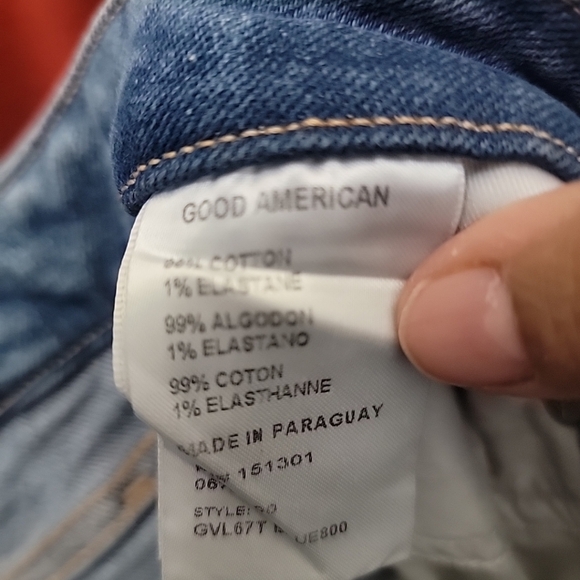 Good American Women’s Size 20 Blue Good Waist High Rise Distressed Jeans Stretch - Picture 5 of 5